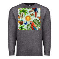 Charcoal Heather parrot in the sun seamless pattern Premium Sweatshirt - BundleAndBundleShop