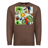 Chestnut parrot in the sun seamless pattern Premium Sweatshirt - BundleAndBundleShop