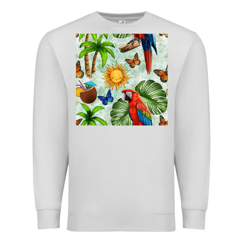 Parrot In The Sun Seamless Pattern Premium Sweatshirt by BundleAndBundleShop | Teevron