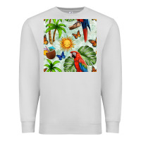 Dove Grey parrot in the sun seamless pattern Premium Sweatshirt - BundleAndBundleShop