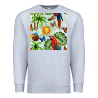 Heather Grey parrot in the sun seamless pattern Premium Sweatshirt - BundleAndBundleShop