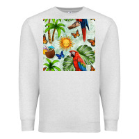 Oatmeal Heather parrot in the sun seamless pattern Premium Sweatshirt - BundleAndBundleShop