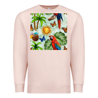 Pale Pink parrot in the sun seamless pattern Premium Sweatshirt - BundleAndBundleShop