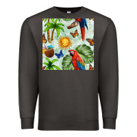 Smoke parrot in the sun seamless pattern Premium Sweatshirt - BundleAndBundleShop