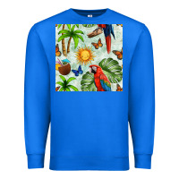 True Royal parrot in the sun seamless pattern Premium Sweatshirt - BundleAndBundleShop