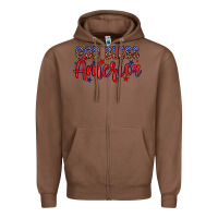 Chestnut God bless America Zipper Hoodie - Neo Western