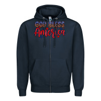 Navy God bless America Zipper Hoodie - Neo Western