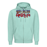 Seafoam God bless America Zipper Hoodie - Neo Western