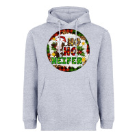 Heather Grey Christmas ho ho heifer Heavyweight Hoodie - Artiststas