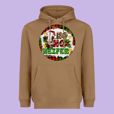 Christmas Ho Ho Heifer Heavyweight Hoodie Designed By Artiststas