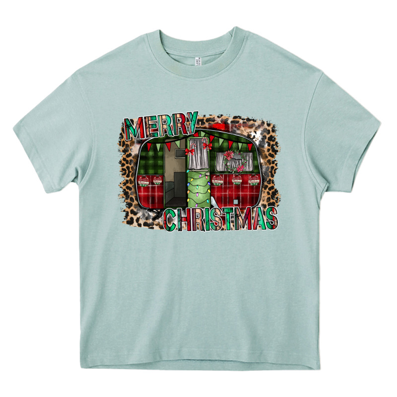 Merry Christmas Caravan Heavy Core Tee by CowhideDigitalArt | Teevron
