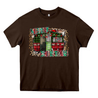 Chocolate Brown merry christmas caravan Heavy Core Tee - CowhideDigitalArt