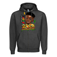 Charcoal Heather juneteenth black boy Zipper Hoodie - HRA Design Shop