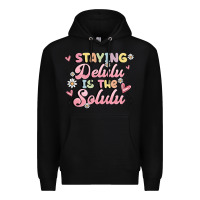 Black staying delulu is the solulu Premium Hoodie - MaliasSmallBusiness