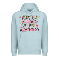 Blue Mist staying delulu is the solulu Premium Hoodie - MaliasSmallBusiness