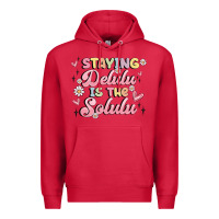 Cardinal staying delulu is the solulu Premium Hoodie - MaliasSmallBusiness