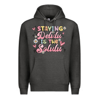 Charcoal Heather staying delulu is the solulu Premium Hoodie - MaliasSmallBusiness