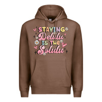 Chestnut staying delulu is the solulu Premium Hoodie - MaliasSmallBusiness