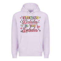 Lilac staying delulu is the solulu Premium Hoodie - MaliasSmallBusiness
