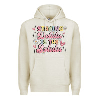 Oatmeal Heather staying delulu is the solulu Premium Hoodie - MaliasSmallBusiness