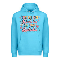 Ocean Blue staying delulu is the solulu Premium Hoodie - MaliasSmallBusiness