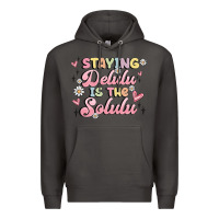 Smoke staying delulu is the solulu Premium Hoodie - MaliasSmallBusiness