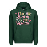 Sports Green staying delulu is the solulu Premium Hoodie - MaliasSmallBusiness