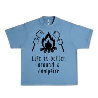 Pebble Blue life is better around a campfire Urban Heavy Tee - Unal Design