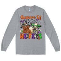 Heather Grey beware of heifers Long Sleeve Tee - Zillion Design Studio