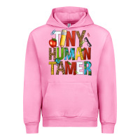 Fuchsia Pink tiny human tamer Urban Hoodie - NancyCooperArtShop