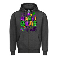 Charcoal Heather it's mardi gras y'all Zipper Hoodie - FaDigitalArtStudio