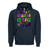 Navy it's mardi gras y'all Zipper Hoodie - FaDigitalArtStudio