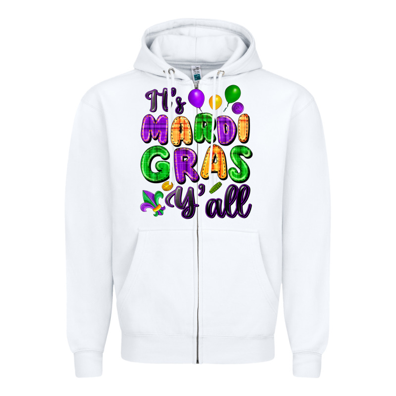 It's Mardi Gras Y'all Zipper Hoodie by FaDigitalArtStudio | Teevron