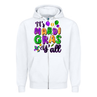 White it's mardi gras y'all Zipper Hoodie - FaDigitalArtStudio