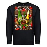Black beer bottles with wheat and barley Premium Sweatshirt - AdoDesignShop