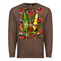 Chestnut beer bottles with wheat and barley Premium Sweatshirt - AdoDesignShop