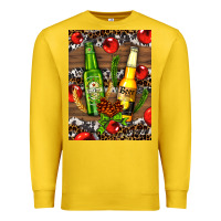 Lemon beer bottles with wheat and barley Premium Sweatshirt - AdoDesignShop
