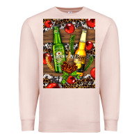 Pale Pink beer bottles with wheat and barley Premium Sweatshirt - AdoDesignShop