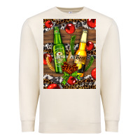 Sandshell beer bottles with wheat and barley Premium Sweatshirt - AdoDesignShop
