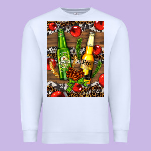 Beer Bottles With Wheat And Barley Premium Sweatshirt Designed By Adodesignshop