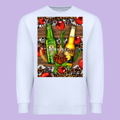 Beer Bottles With Wheat And Barley Premium Sweatshirt Designed By Adodesignshop