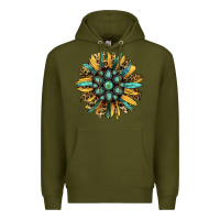 Army Green Gemstone Sunflower Premium Hoodie - RanaPortraitStore