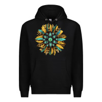 Black Gemstone Sunflower Premium Hoodie - RanaPortraitStore