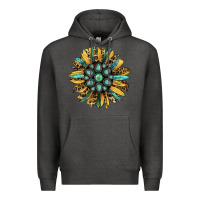 Charcoal Heather Gemstone Sunflower Premium Hoodie - RanaPortraitStore