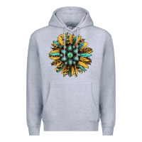 Heather Grey Gemstone Sunflower Premium Hoodie - RanaPortraitStore
