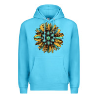 Ocean Blue Gemstone Sunflower Premium Hoodie - RanaPortraitStore