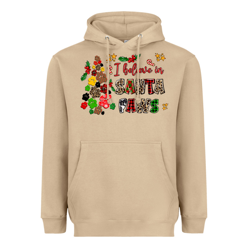 I Believe In Santa Paws Heavyweight Hoodie by AdoDesignShop | Teevron