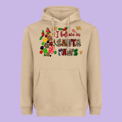 I Believe In Santa Paws Heavyweight Hoodie Designed By Adodesignshop
