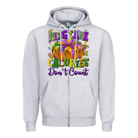 Heather Grey king cake calories don't count Zipper Hoodie - FaDigitalArtStudio