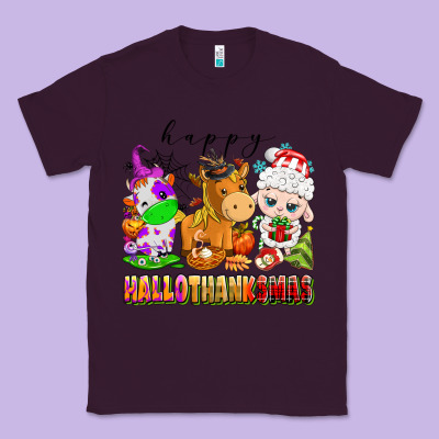Happy Hallothanksmas Farm Animals Classic Tee Designed By Texasbilliewilder